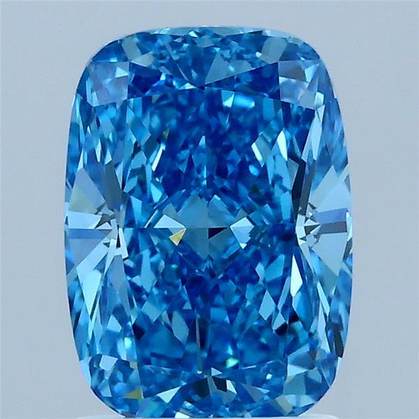 2.04 Carat Cushion Shaped, Ideal Cut, FANCY VIVID BLUE Color, VS1 Clarity, IGI Certified Lab Grown Diamond