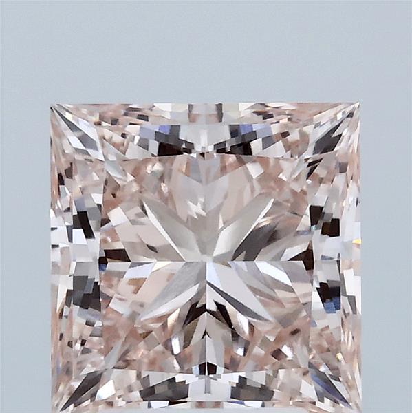 3.05 Carat Princess Shaped, Ideal Cut, FANCY INTENSE PINK Color, VVS2 Clarity, IGI Certified Lab Grown Diamond