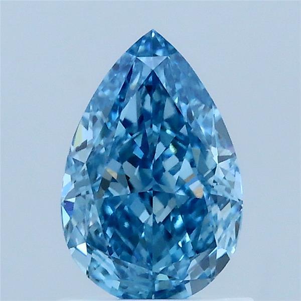 1.08 Carat Pear Shaped, Ideal Cut, FANCY VIVID BLUE Color, VS1 Clarity, IGI Certified Lab Grown Diamond