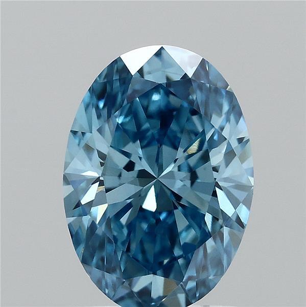 1.51 Carat Oval Shaped, Ideal Cut, FANCY VIVID BLUE Color, VVS2 Clarity, IGI Certified Lab Grown Diamond