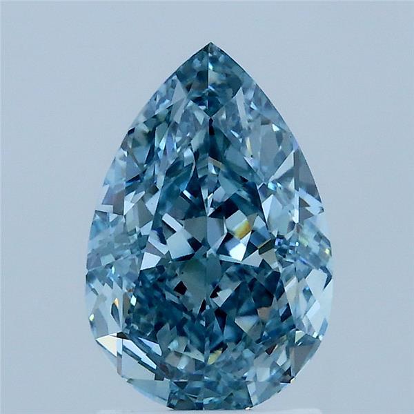 2.08 Carat Pear Shaped, Very Good Cut, FANCY VIVID BLUE Color, VS1 Clarity, IGI Certified Lab Grown Diamond