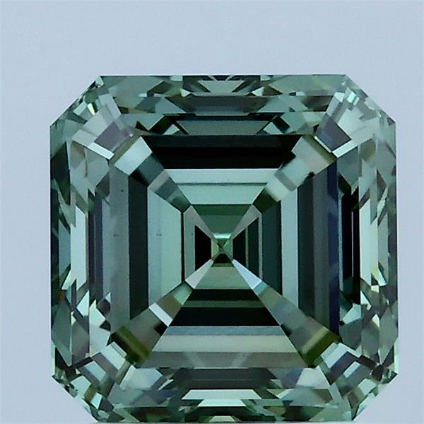 2.10 Carat Asscher Shaped, Excellent Cut, FANCY VIVID GREEN Color, VS1 Clarity, IGI Certified Lab Grown Diamond