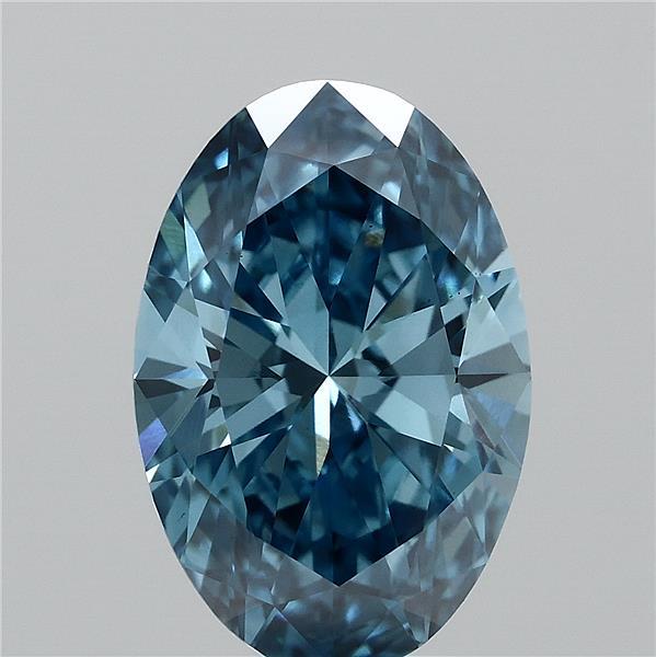 2.01 Carat Oval Shaped, Ideal Cut, FANCY VIVID BLUE Color, VS1 Clarity, IGI Certified Lab Grown Diamond