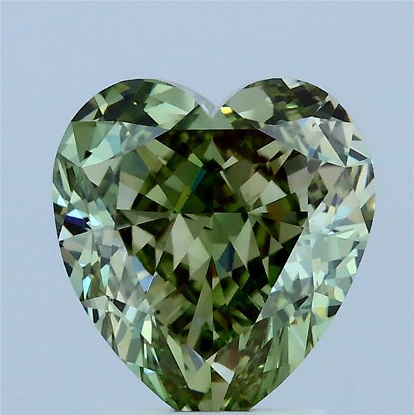 3.06 Carat Heart Shaped, Very Good Cut, FANCY INTENSE GREEN Color, VS1 Clarity, IGI Certified Lab Grown Diamond