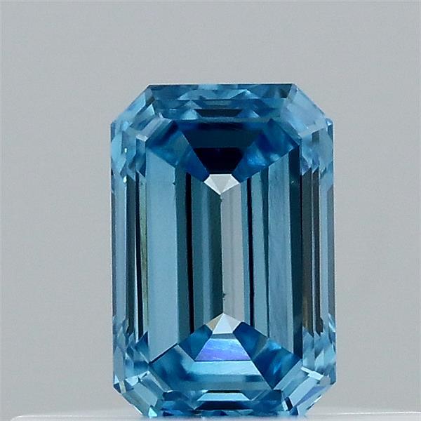 0.31 Carat Emerald Shaped, Excellent Cut, FANCY VIVID BLUE Color, VS1 Clarity, IGI Certified Lab Grown Diamond