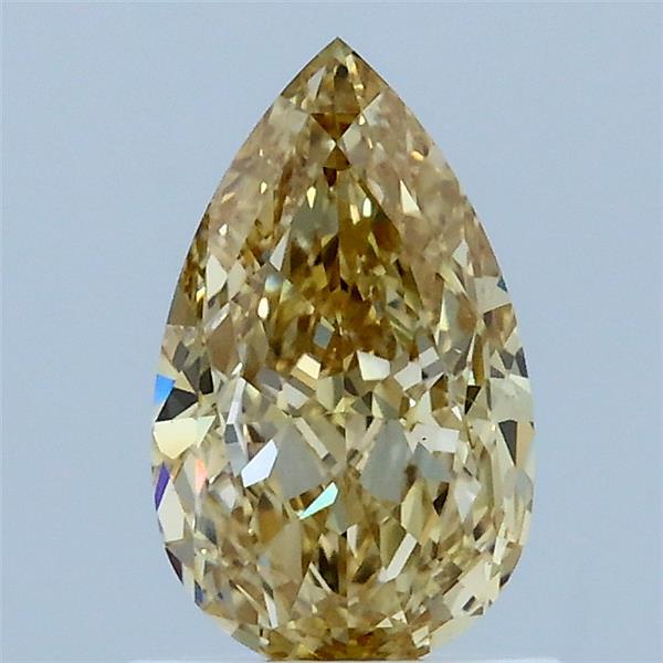 1.06 Carat Pear Shaped, Ideal Cut, FANCY INTENSE YELLOW Color, VS2 Clarity, IGI Certified Lab Grown Diamond