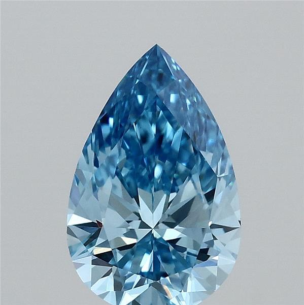 1.35 Carat Pear Shaped, Ideal Cut, FANCY VIVID BLUE Color, VS1 Clarity, IGI Certified Lab Grown Diamond