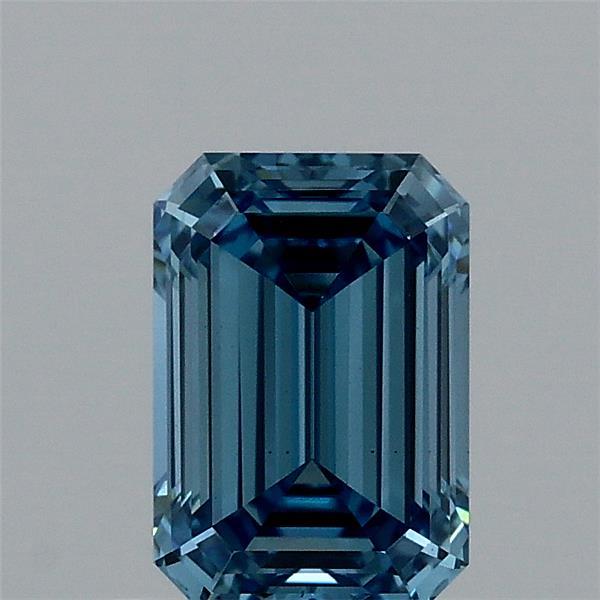 1.00 Carat Emerald Shaped, Ideal Cut, FANCY VIVID BLUE Color, VS1 Clarity, IGI Certified Lab Grown Diamond