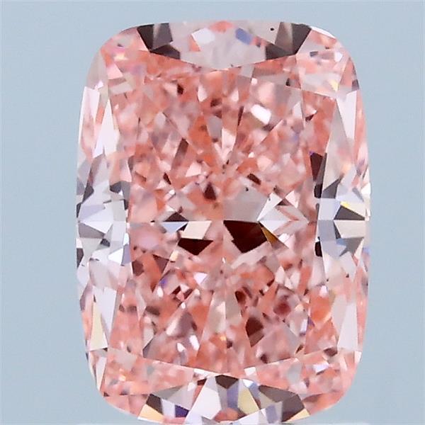 1.61 Carat Cushion Shaped, Ideal Cut, FANCY VIVID PINK Color, VS2 Clarity, IGI Certified Lab Grown Diamond