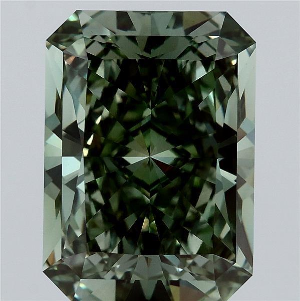 6.12 Carat Radiant Shaped, Ideal Cut, FANCY VIVID GREEN Color, VS1 Clarity, IGI Certified Lab Grown Diamond