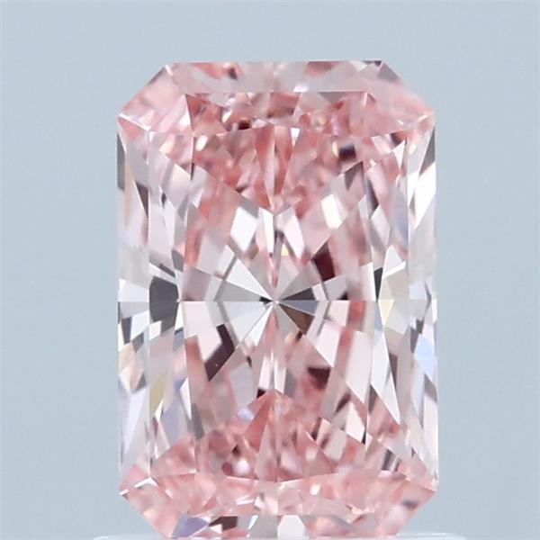 1.07 Carat Radiant Shaped, Ideal Cut, FANCY VIVID PINK Color, VVS2 Clarity, IGI Certified Lab Grown Diamond