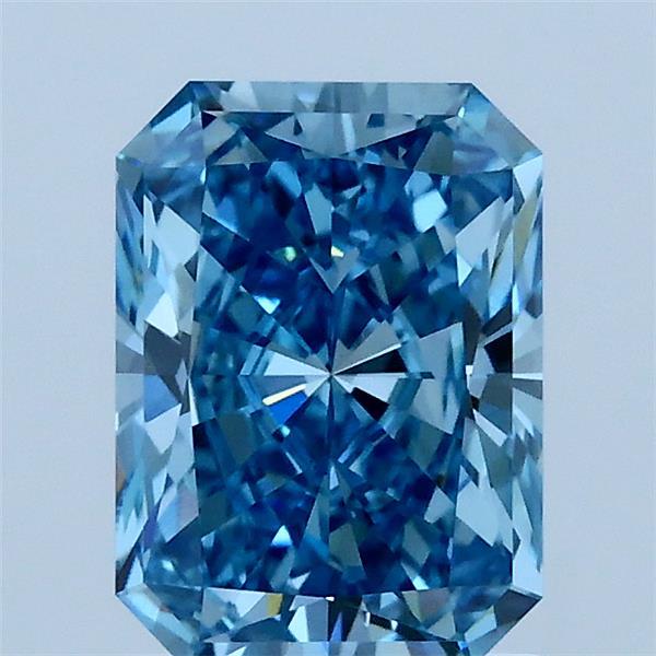 1.53 Carat Radiant Shaped, Ideal Cut, FANCY VIVID BLUE Color, VS1 Clarity, IGI Certified Lab Grown Diamond