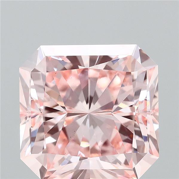3.19 Carat Radiant Shaped, Ideal Cut, FANCY INTENSE PINK Color, VS1 Clarity, IGI Certified Lab Grown Diamond