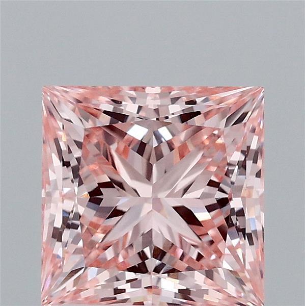 2.04 Carat Princess Shaped, Ideal Cut, FANCY INTENSE PINK Color, VVS2 Clarity, IGI Certified Lab Grown Diamond