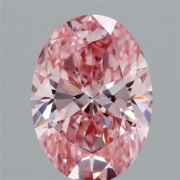 2.01 Carat Oval Shaped, Ideal Cut, FANCY VIVID PINK Color, VS2 Clarity, IGI Certified Lab Grown Diamond