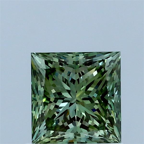 1.01 Carat Princess Shaped, Ideal Cut, FANCY VIVID GREEN Color, VS1 Clarity, IGI Certified Lab Grown Diamond