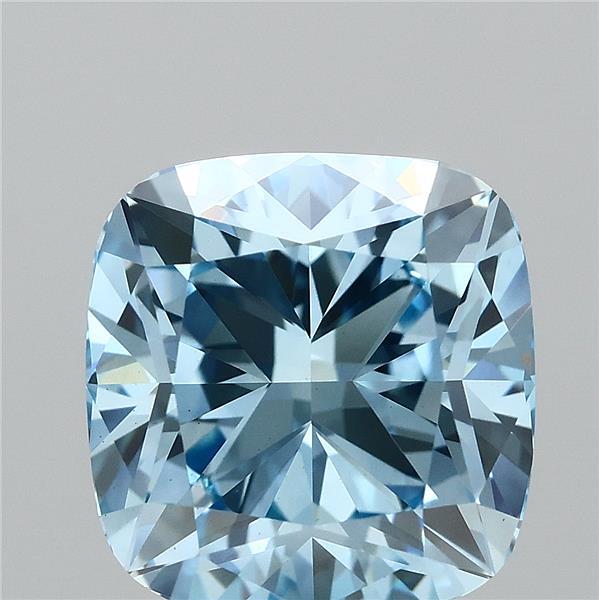 2.50 Carat Cushion Shaped, Ideal Cut, FANCY VIVID BLUE Color, VS1 Clarity, IGI Certified Lab Grown Diamond