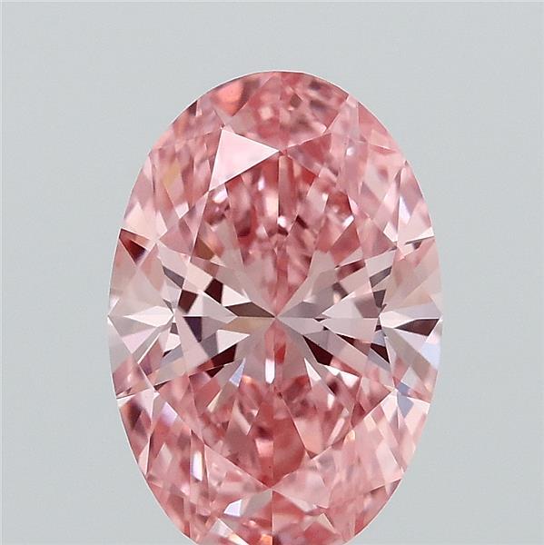 1.05 Carat Oval Shaped, Ideal Cut, FANCY VIVID PINK Color, VVS2 Clarity, IGI Certified Lab Grown Diamond