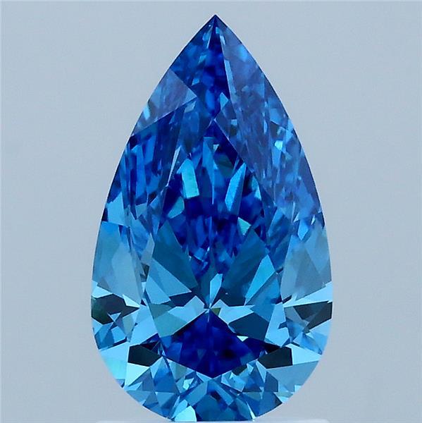 1.50 Carat Pear Shaped, Excellent Cut, FANCY VIVID BLUE Color, VVS2 Clarity, IGI Certified Lab Grown Diamond