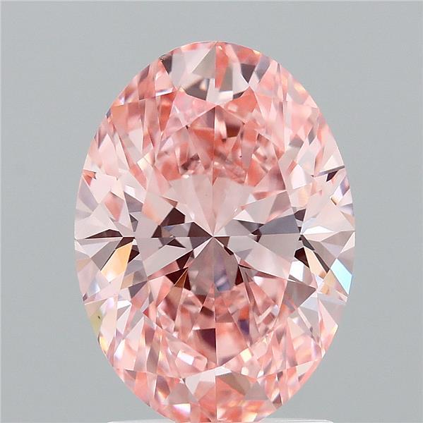 2.02 Carat Oval Shaped, Ideal Cut, FANCY VIVID PINK Color, VS1 Clarity, IGI Certified Lab Grown Diamond