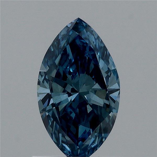 0.95 Carat Marquise Shaped, Very Good Cut, FANCY VIVID BLUE Color, SI1 Clarity, IGI Certified Lab Grown Diamond