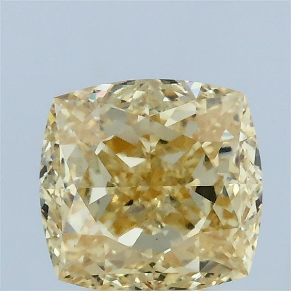 1.66 Carat Cushion Shaped, Ideal Cut, FANCY INTENSE YELLOW Color, VVS2 Clarity, IGI Certified Lab Grown Diamond