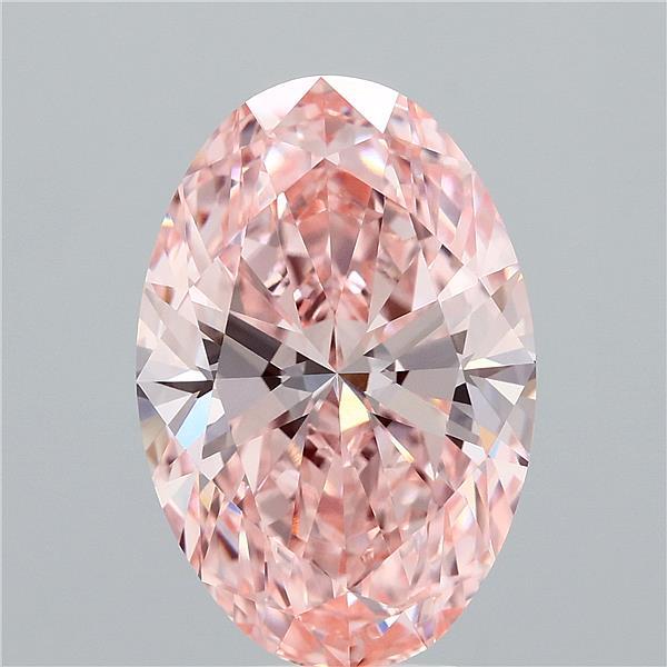 6.89 Carat Oval Shaped, Ideal Cut, FANCY VIVID PINK Color, VVS2 Clarity, IGI Certified Lab Grown Diamond