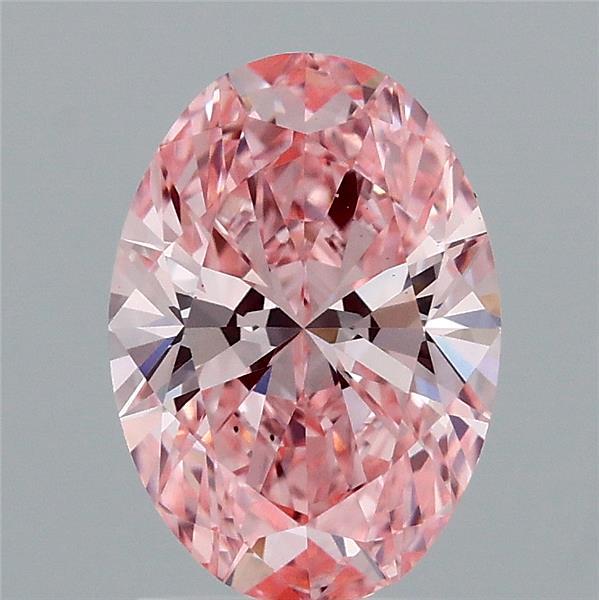 1.63 Carat Oval Shaped, Ideal Cut, FANCY VIVID PINK Color, VS2 Clarity, IGI Certified Lab Grown Diamond