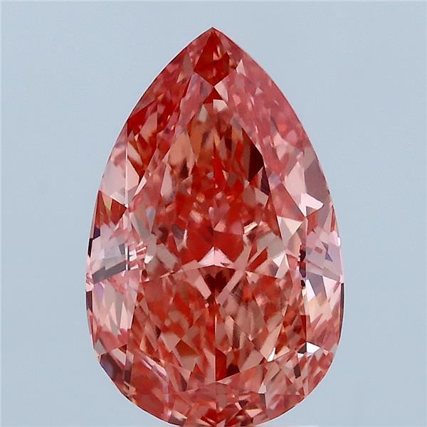 3.02 Carat Pear Shaped, Ideal Cut, FANCY VIVID PINK Color, VVS2 Clarity, IGI Certified Lab Grown Diamond