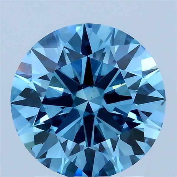 2.00 Carat Round Shaped, Ideal Cut, FANCY VIVID BLUE Color, VS1 Clarity, IGI Certified Lab Grown Diamond