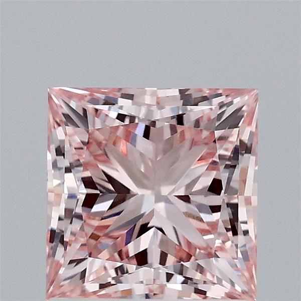 1.51 Carat Princess Shaped, Ideal Cut, FANCY INTENSE PINK Color, VVS2 Clarity, IGI Certified Lab Grown Diamond
