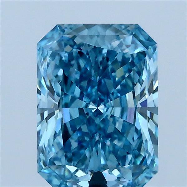 1.51 Carat Radiant Shaped, Ideal Cut, FANCY VIVID BLUE Color, VS1 Clarity, IGI Certified Lab Grown Diamond