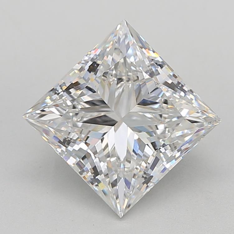 3.67 Carat Princess Shaped, Ideal Cut, E Color, VS1 Clarity, IGI Certified Lab Grown Diamond