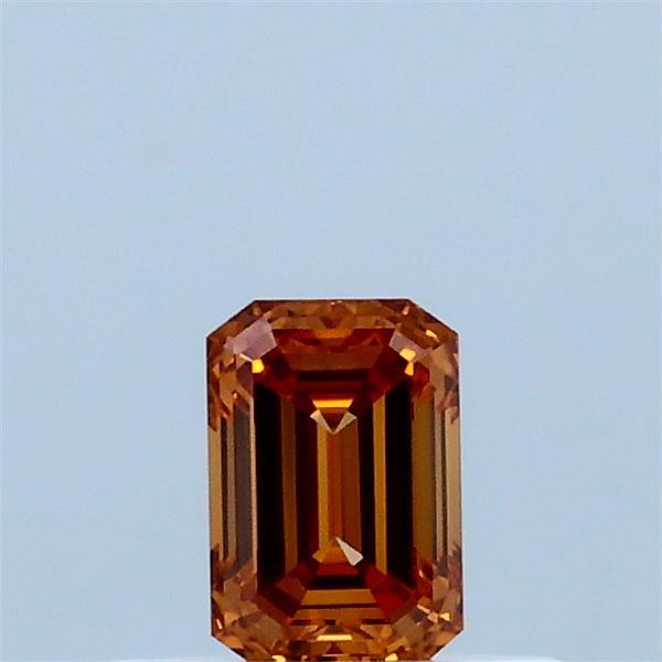 0.35 Carat Emerald Shaped, Excellent Cut, FANCY VIVID ORANGE Color, VS1 Clarity, IGI Certified Lab Grown Diamond