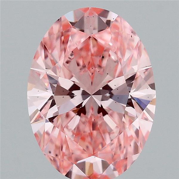 1.56 Carat Oval Shaped, Ideal Cut, FANCY VIVID PINK Color, SI1 Clarity, IGI Certified Lab Grown Diamond