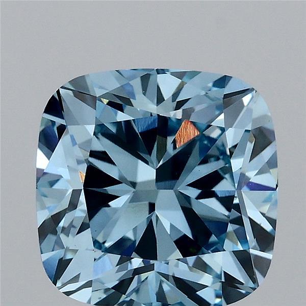 3.07 Carat Cushion Shaped, Ideal Cut, FANCY VIVID BLUE Color, VS1 Clarity, IGI Certified Lab Grown Diamond
