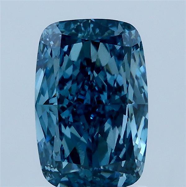1.80 Carat Cushion Shaped, Ideal Cut, FANCY VIVID BLUE Color, VVS2 Clarity, IGI Certified Lab Grown Diamond