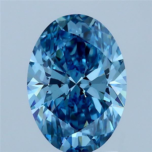 2.09 Carat Oval Shaped, Ideal Cut, FANCY VIVID BLUE Color, VS1 Clarity, IGI Certified Lab Grown Diamond