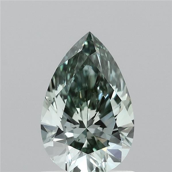 1.03 Carat Pear Shaped, Ideal Cut, FANCY VIVID GREEN Color, VVS2 Clarity, IGI Certified Lab Grown Diamond
