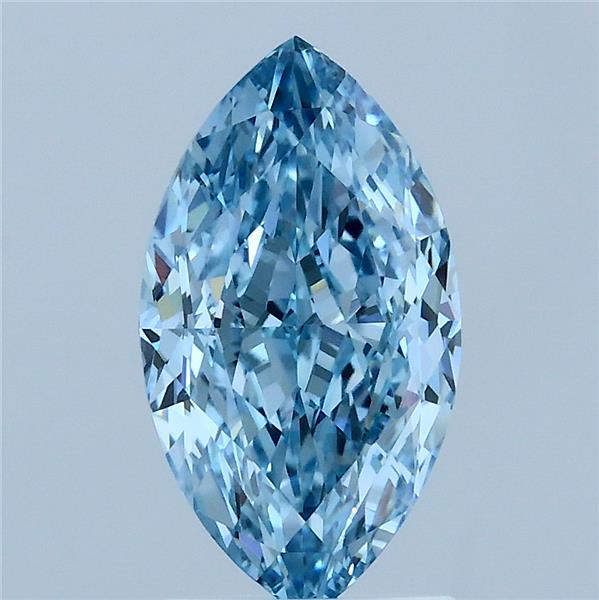 2.08 Carat Marquise Shaped, Ideal Cut, FANCY VIVID BLUE Color, VS1 Clarity, IGI Certified Lab Grown Diamond