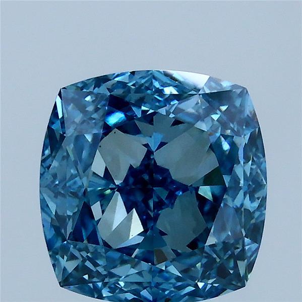 3.00 Carat Cushion Shaped, Ideal Cut, FANCY VIVID BLUE Color, VS1 Clarity, IGI Certified Lab Grown Diamond