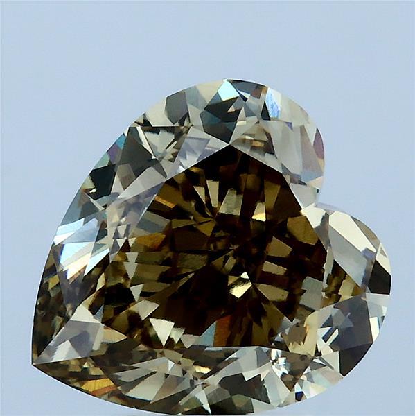 5.09 Carat Heart Shaped, Very Good Cut, FANCY GREYISH YELLOW Color, VVS2 Clarity, IGI Certified Lab Grown Diamond