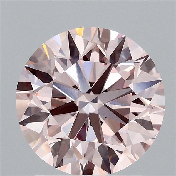 2.02 Carat Round Shaped, Excellent Cut, FANCY INTENSE PINK Color, VS1 Clarity, IGI Certified Lab Grown Diamond