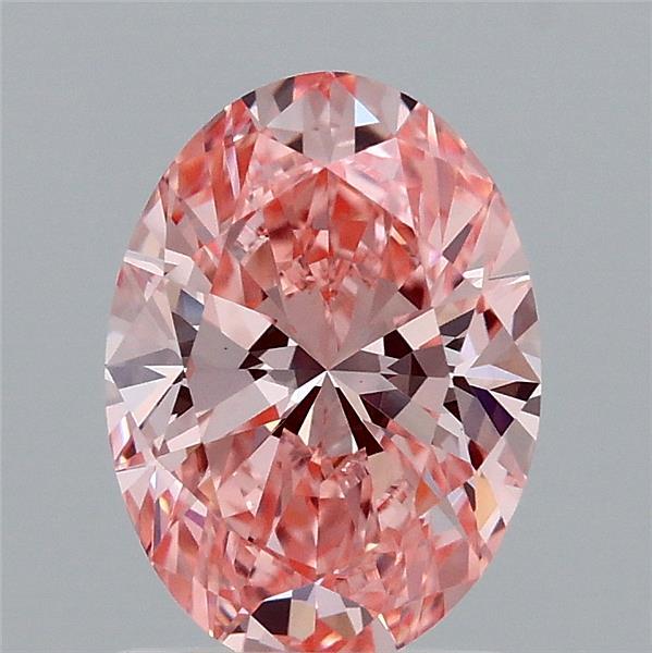 1.54 Carat Oval Shaped, Ideal Cut, FANCY VIVID PINK Color, VVS2 Clarity, IGI Certified Lab Grown Diamond