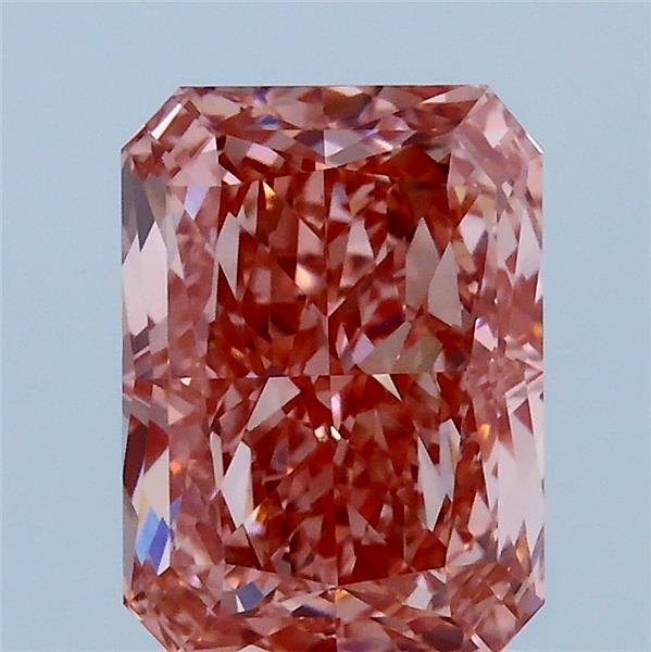 2.15 Carat Radiant Shaped, Ideal Cut, FANCY VIVID PINK Color, VVS2 Clarity, IGI Certified Lab Grown Diamond