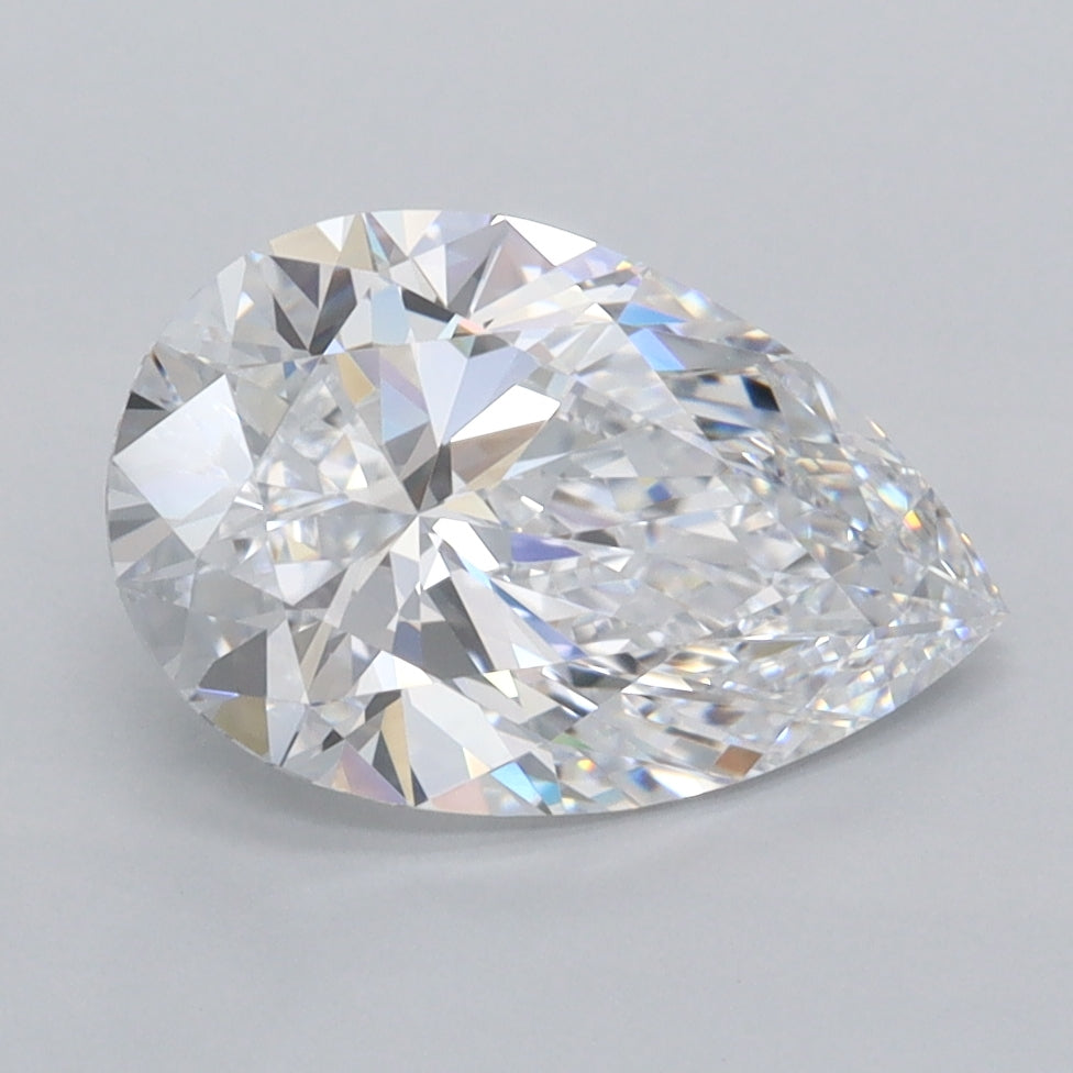 2.27 Carat Pear Shaped, Ideal Cut, D Color, VVS1 Clarity, IGI Certified Lab Grown Diamond