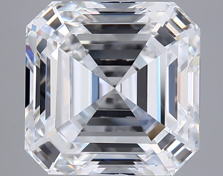 3.30 Carat Asscher Shaped, Ideal Cut, E Color, VVS2 Clarity, IGI Certified Lab Grown Diamond