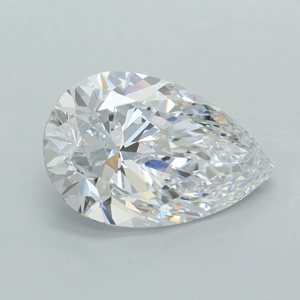 2.03 Carat Pear Shaped, Excellent Cut, D Color, VVS1 Clarity, IGI Certified Lab Grown Diamond