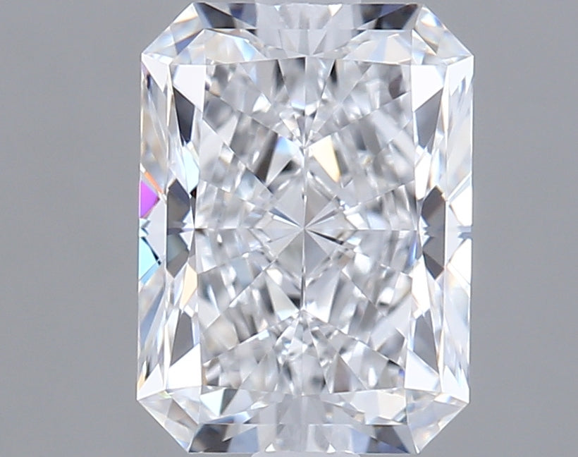 1.54 Carat Radiant Shaped, Ideal Cut, D Color, VVS1 Clarity, IGI Certified Lab Grown Diamond