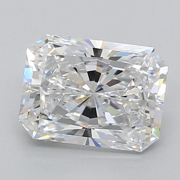 2.56 Carat Radiant Shaped, Ideal Cut, D Color, VVS1 Clarity, IGI Certified Lab Grown Diamond